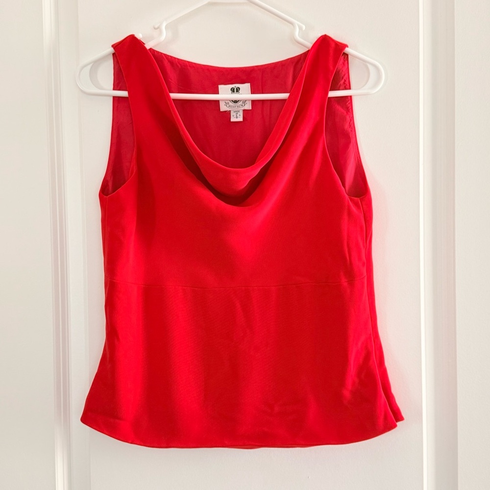 Renfrew Red‎ Cowl Neck Sleeveless Side Zip Top Vintage Y2K Minimalist Small